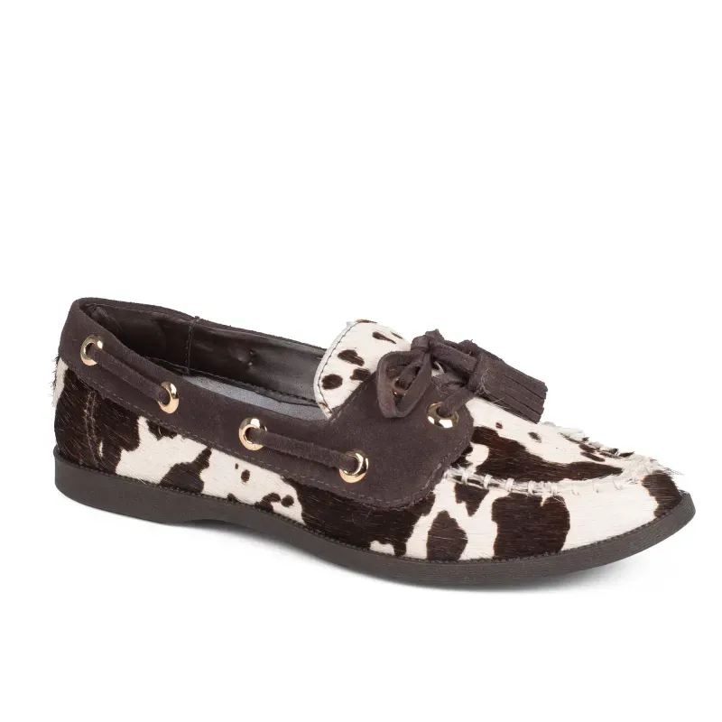Mocassim Tanara em Couro Animal Print 38