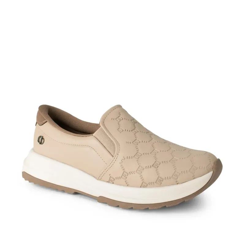 Tênis Dakota Jogging Feminino Bege Calce Fácil 34