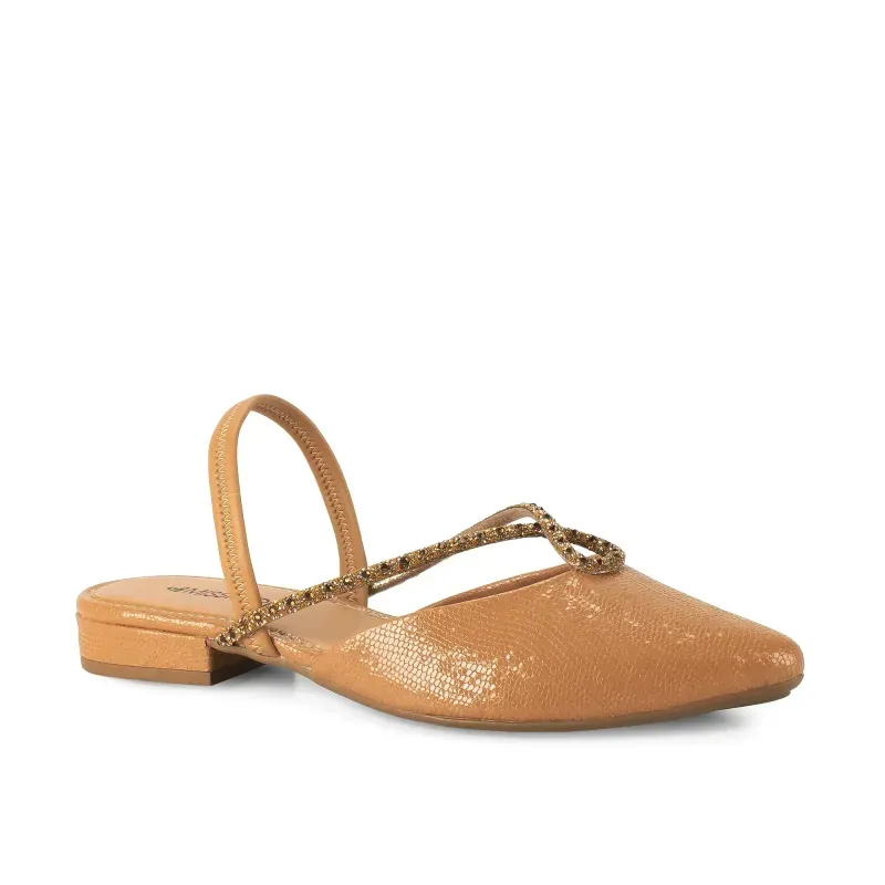 Sapato Mule Mississipi Feminino Caramelo Bico Fino 35