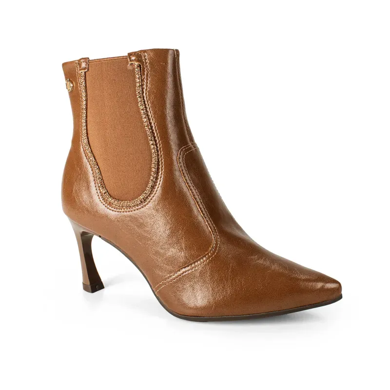 Bota Dakota Cano Curto Feminina Castanho Salto Fino 35