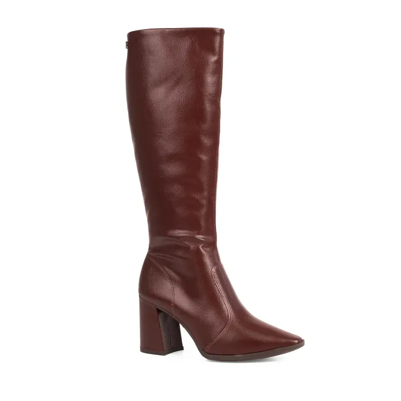 Bota Dakota Cano Longo Salto Bloco Bordô 33