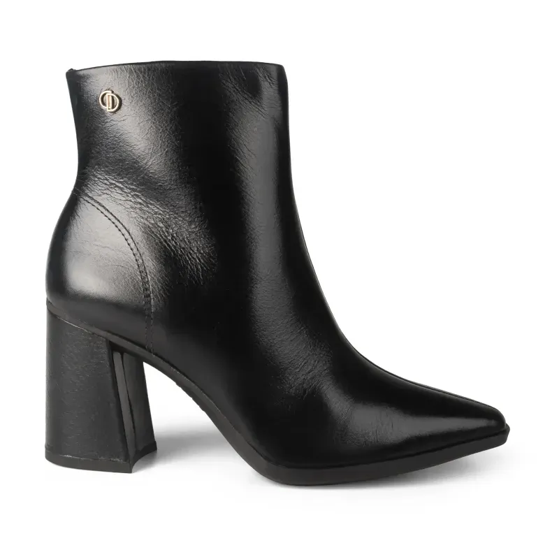 Bota Dakota Ankle Boot Couro Feminina Preta 33