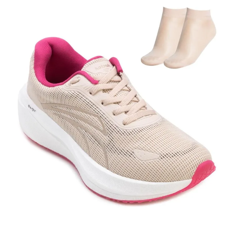Tênis Kolosh BP Esportivo e Meia KL26-E0602 38 / Bege/Pink