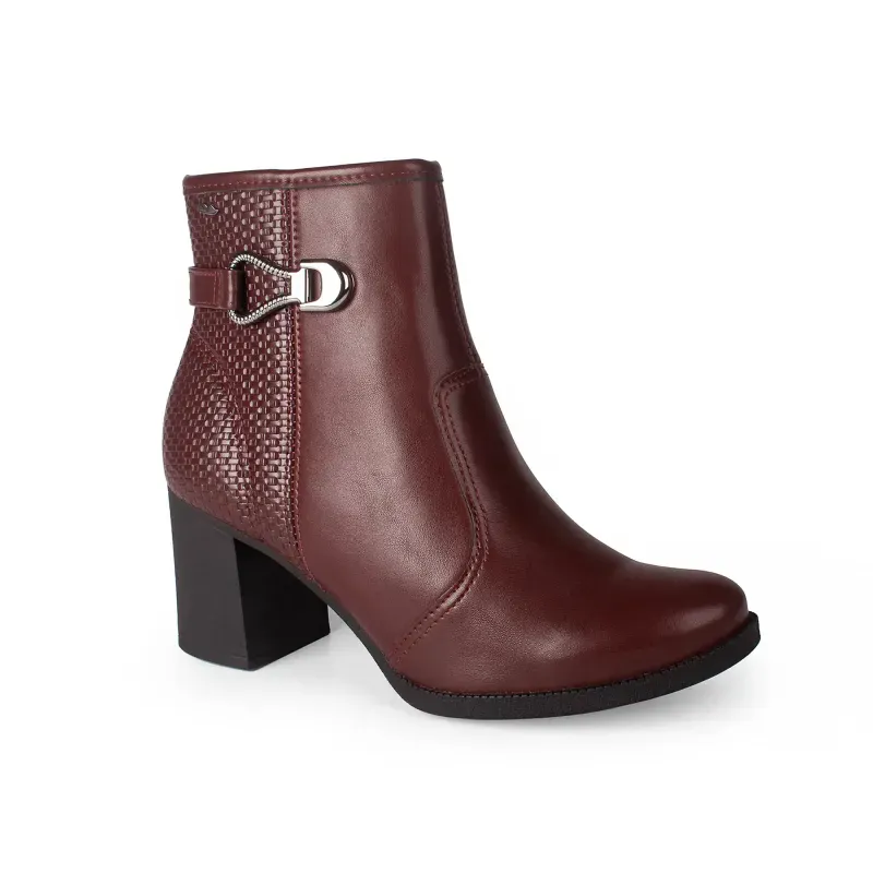 Bota Dakota de Cano Curto Bordô 37