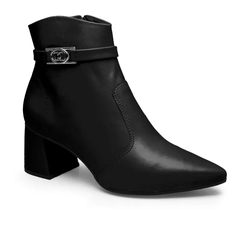 Bota Dakota Salto Bloco Cano Curto Feminina Preta 37