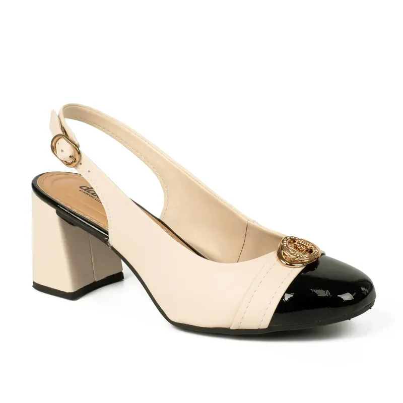 Sapato Slingback Dakota Feminino Bege e Preto 36