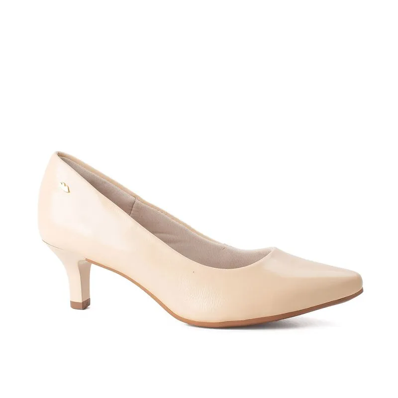Scarpin Dakota de Couro Bege 34