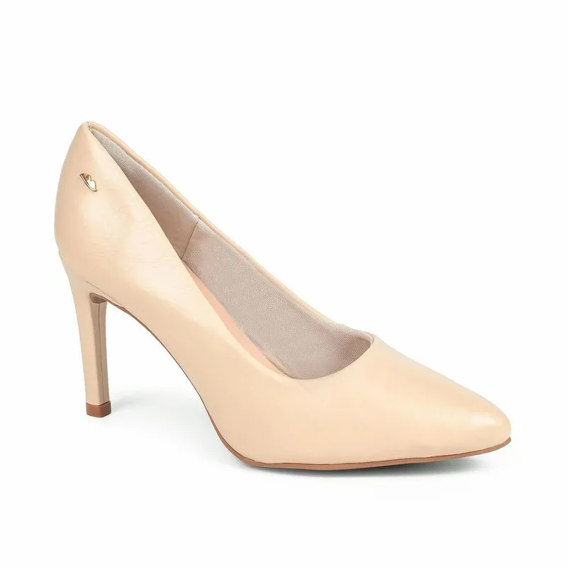 Scarpin Dakota de Couro Bege 38