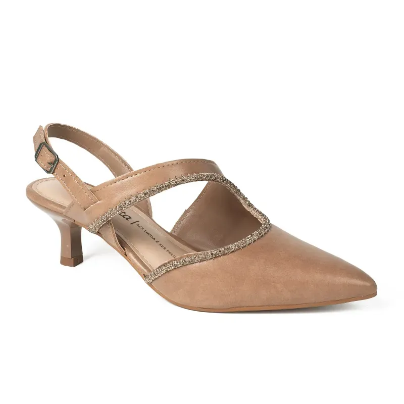 Scarpin Slingback Dakota Feminino Marrom Claro 36