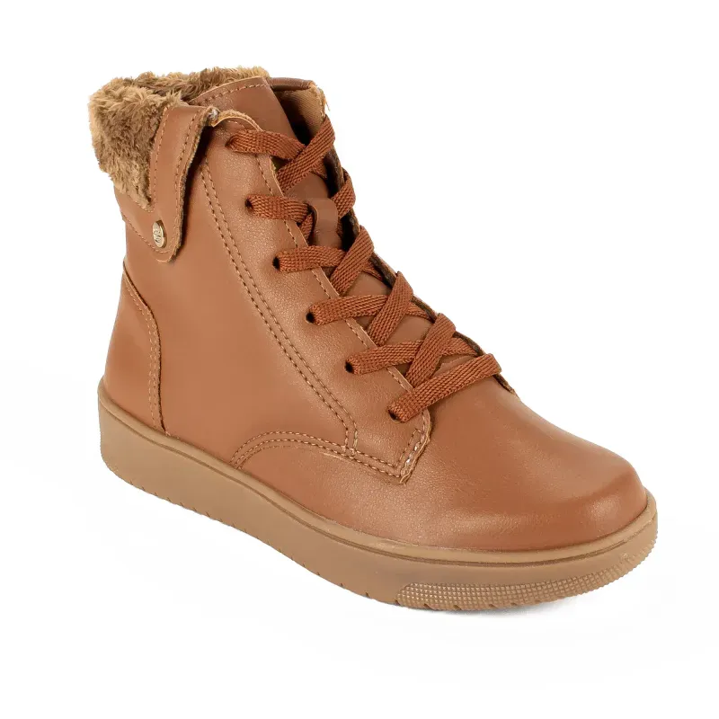 Bota Pink Cats Coturno Infantil Caramelo 34