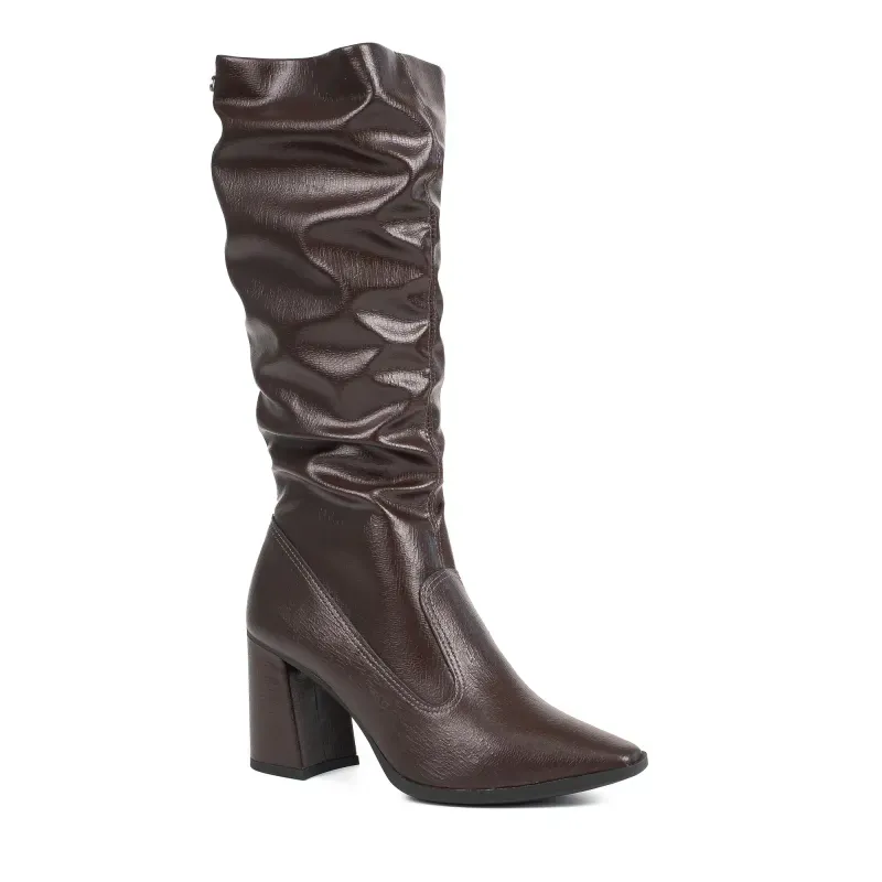 Bota Dakota Cano Longo Salto Bloco Marrom 37