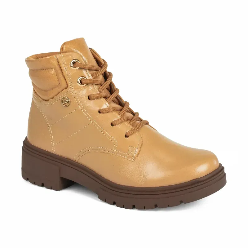 Bota Coturno Dakota em Couro Bege 39