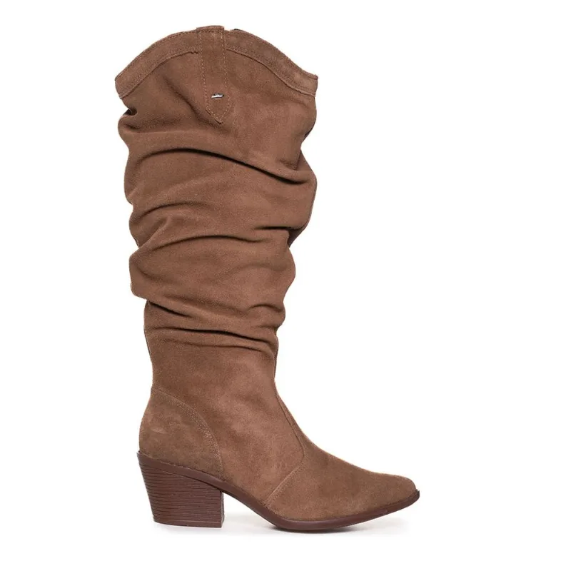 Bota Dakota Cano Alto Couro Feminina Marrom 39