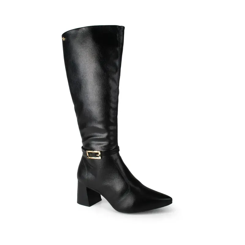 Bota Dakota Cano Longo Feminina Salto Bloco Preta 40