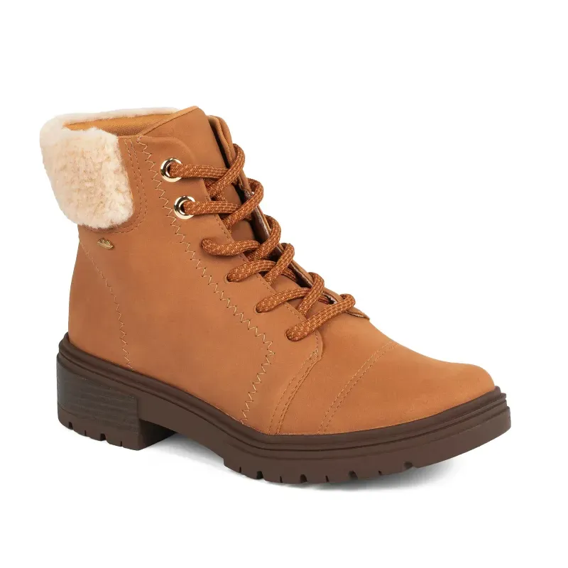 Bota Dakota Feminina Cadarço Cano Curto Caramelo 38