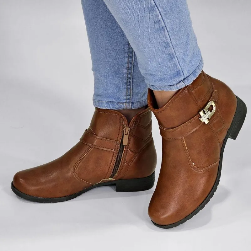 Bota Dakota Feminina Rasteira D2183 38 / Caramelo