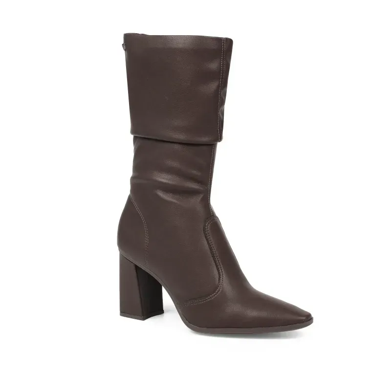 Bota Mississipi Cano Longo Feminina Café Salto Bloco 36