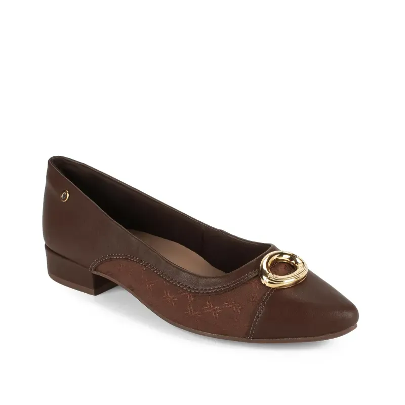 Scarpin Campesi Feminino Bico Fino Marrom Conforto 36