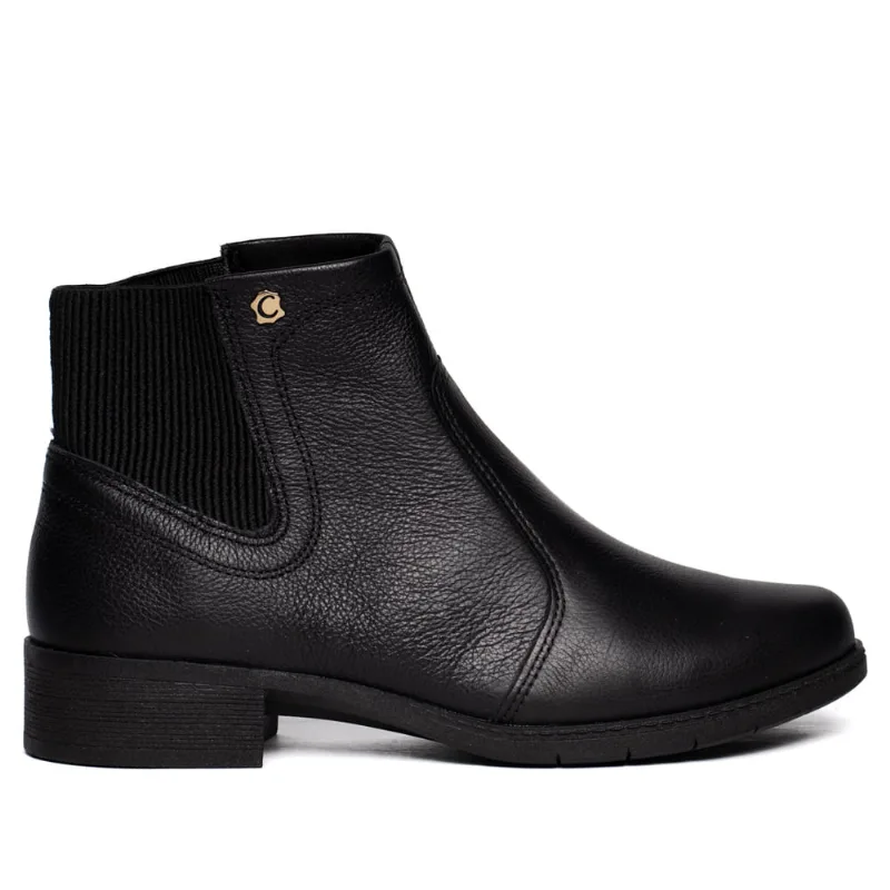 Bota Feminina Campesí Cano Curto Couro Preto - 39