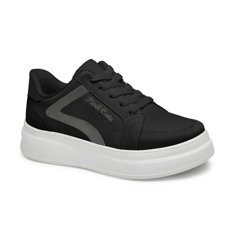 Tênis Pink Cats Vittori Infantil Preto Plataforma 31