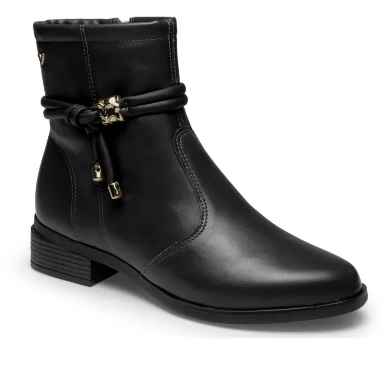 Bota Mississipi Cano Curto Feminina Preta Zíper Lateral 40