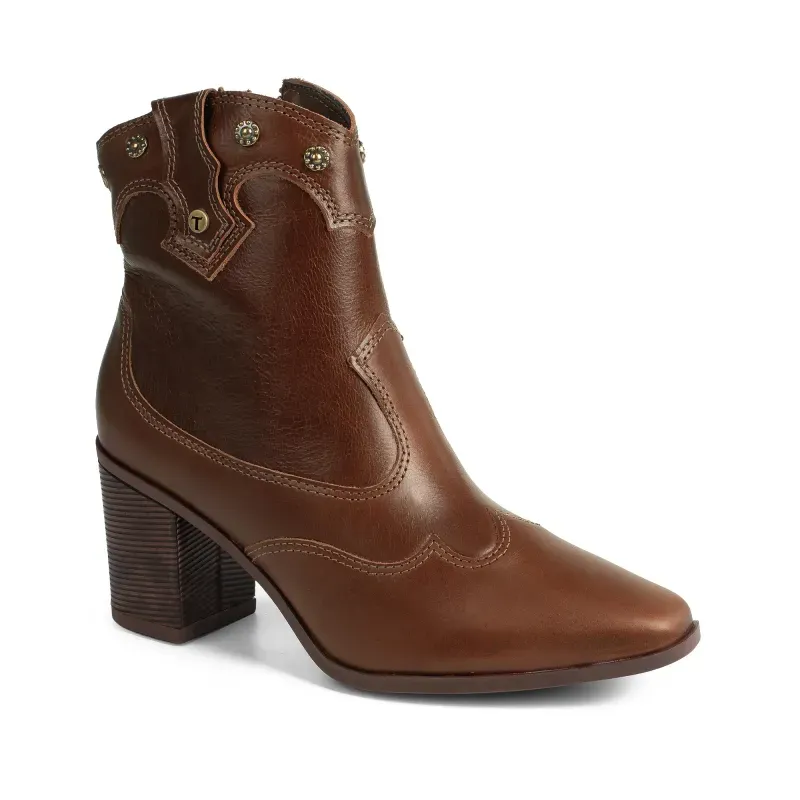 Bota Tanara Feminina Country Salto Bloco Marrom 36
