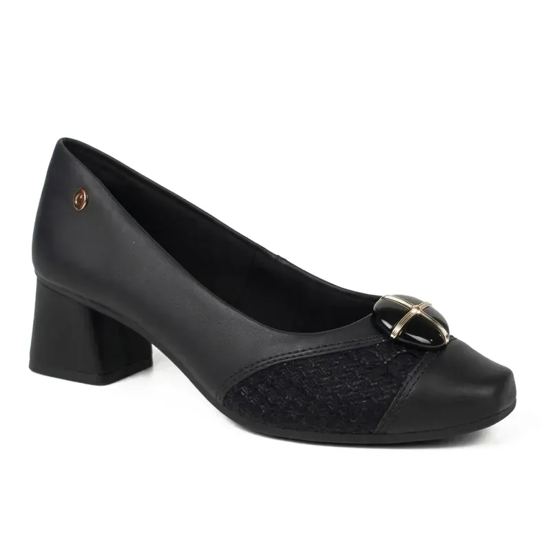 Scarpin Campesi Feminino Salto Bloco Baixo Preto 34