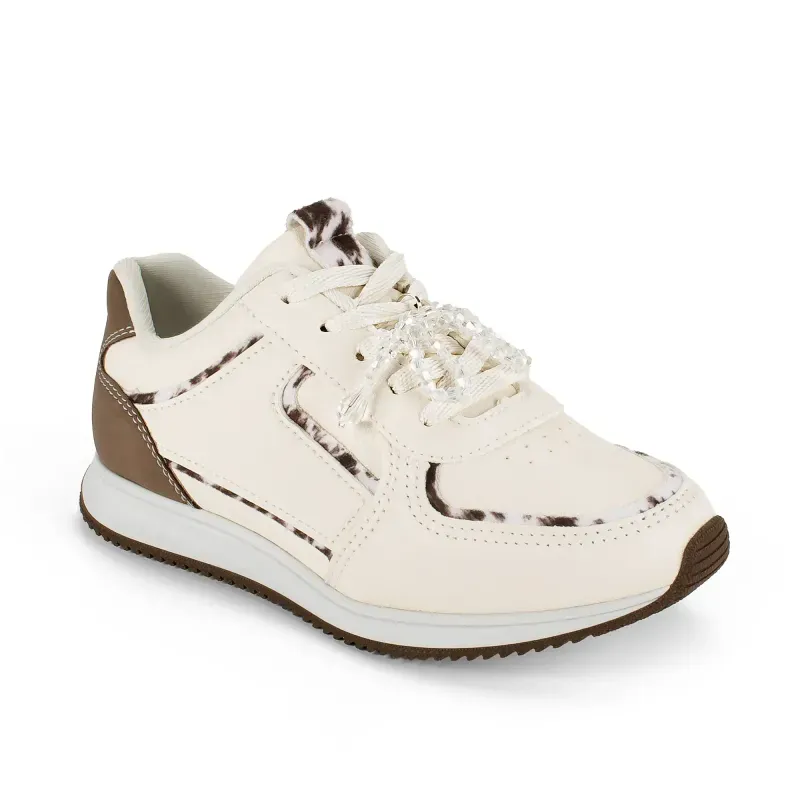 Tênis Pink Cats Casual Feminino Bege Claro 33