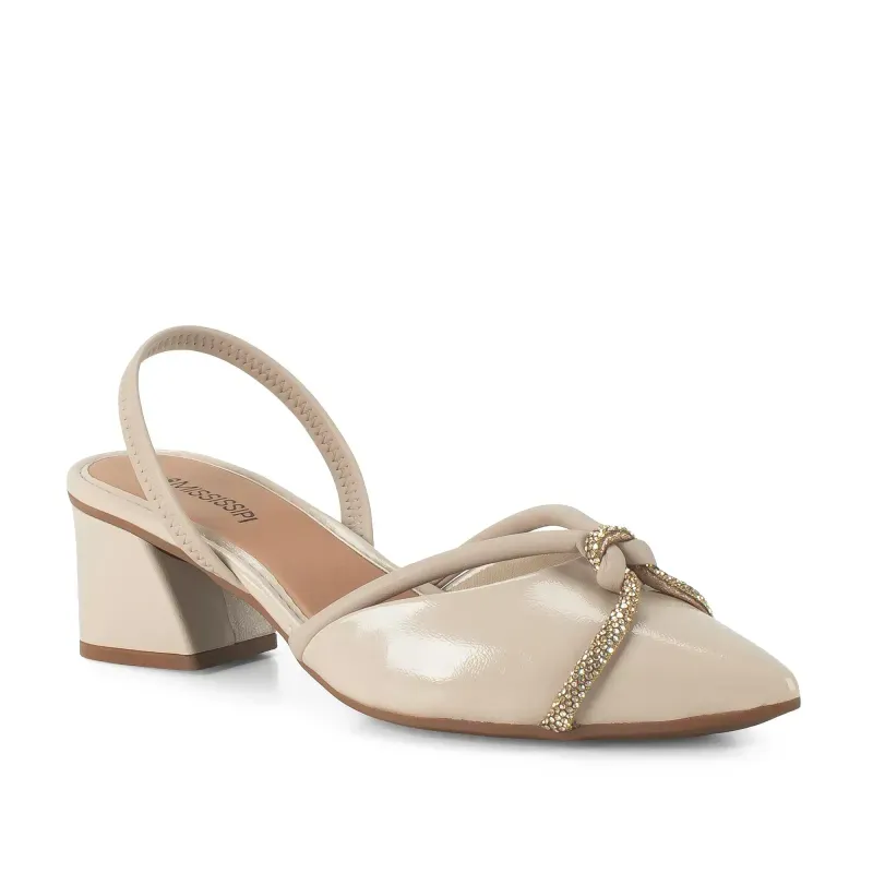 Scarpin Mississipi Salto Baixo Feminino Bege 34