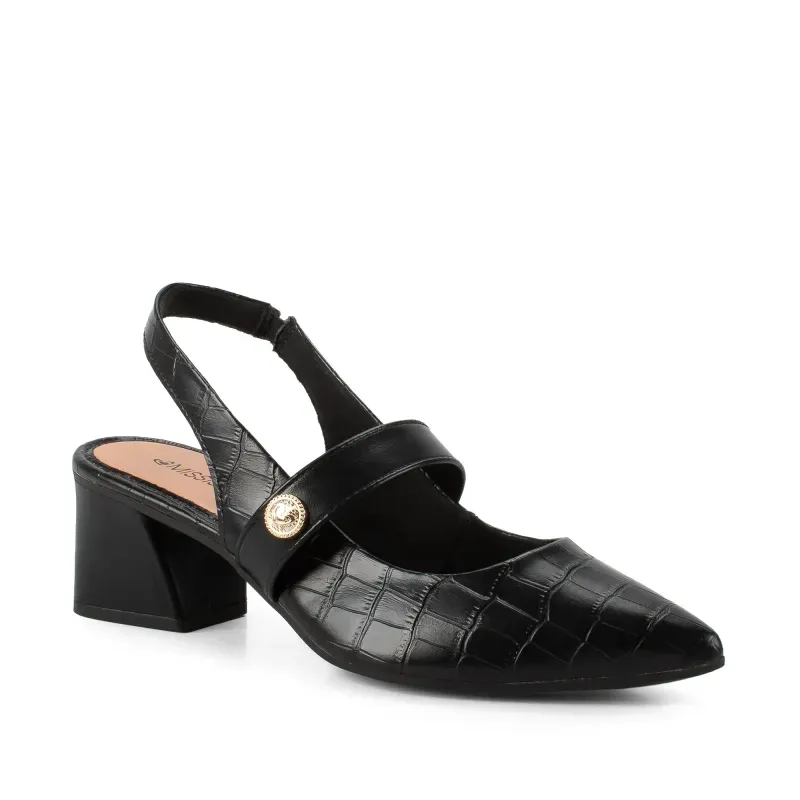 Scarpin Mississipi Feminino Preto Salto Bloco 34
