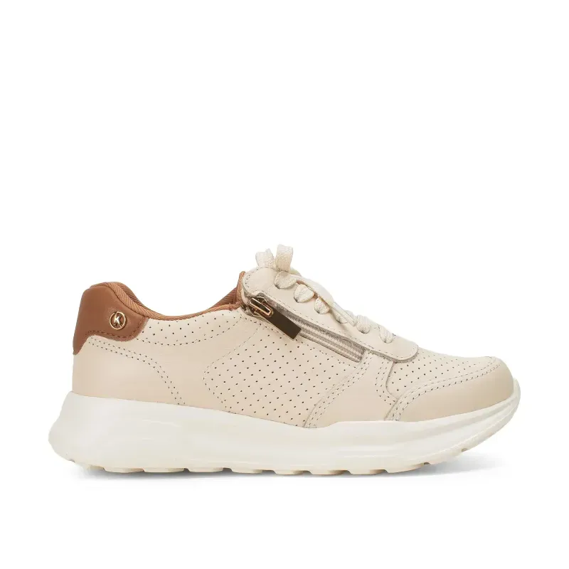 Tênis Kolosh Casual Feminino Bege Claro com Zíper 34