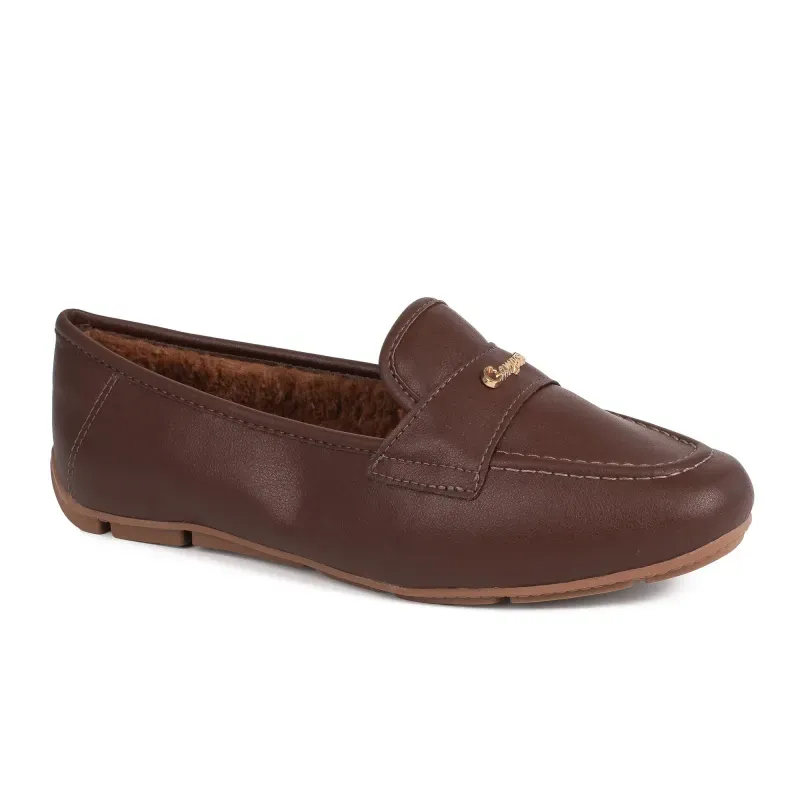 Mocassim Campesi Sapato Feminino Café Conforto Elegante 36