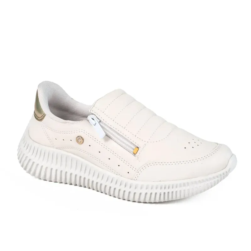 Tênis Campesi Casual Feminino Branco com Zíper 39