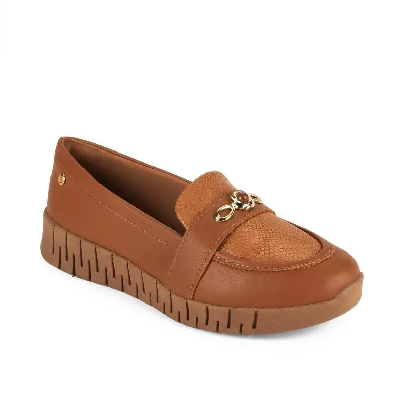 Mocassim Campesi Feminino Caramelo Flatform Soft Gel 40