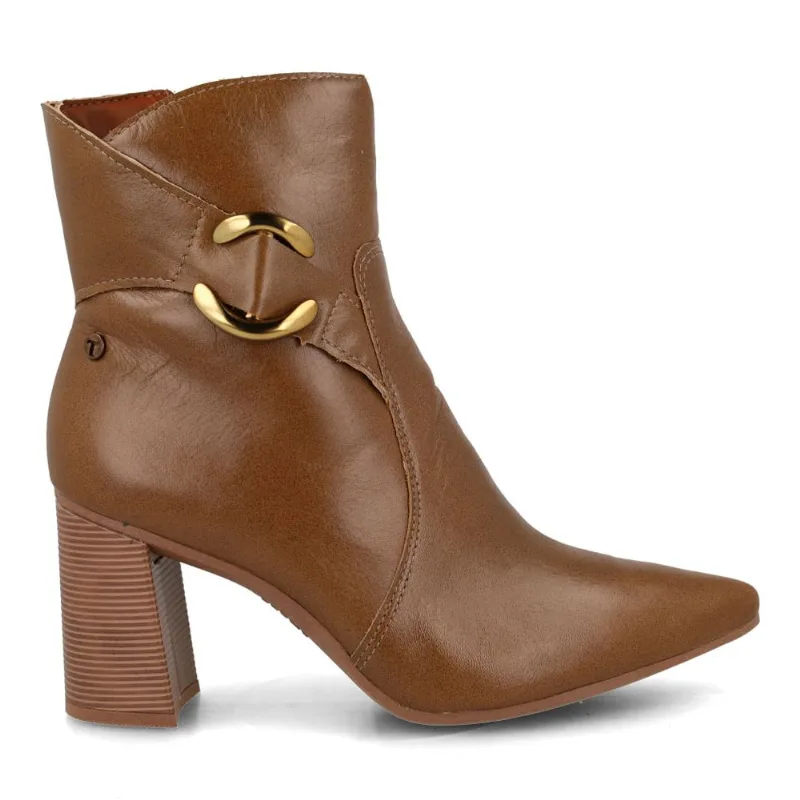 Bota Tanara Bico Fino Castanho Feminina 36