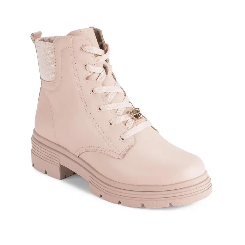 Bota Pink Cats Coturno Feminina Infantil Rosa 33