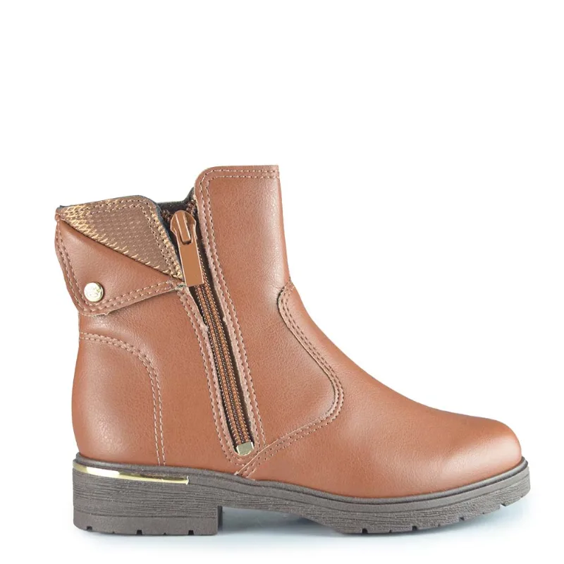 Bota Cano Curto Infantl Pink Cats Feminina V6072 003 BERTELI TABACO 32