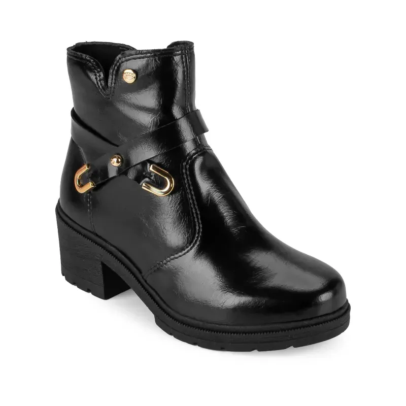 Bota Pink Cats Cano Curto Feminina Preta 31