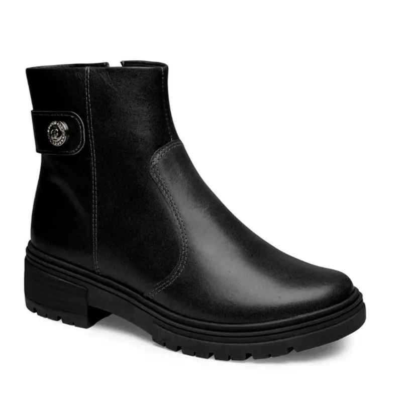 Bota Cano Curto Dakota Feminina Preta Salto Bloco 38