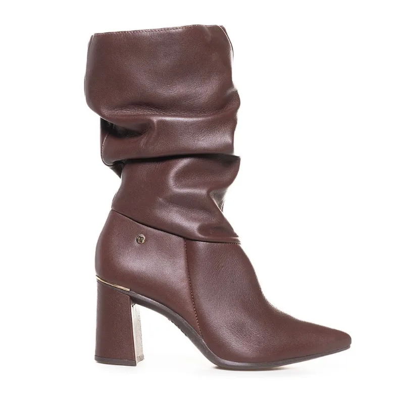 Bota Tanara Cano Alto Marrom Feminina 39
