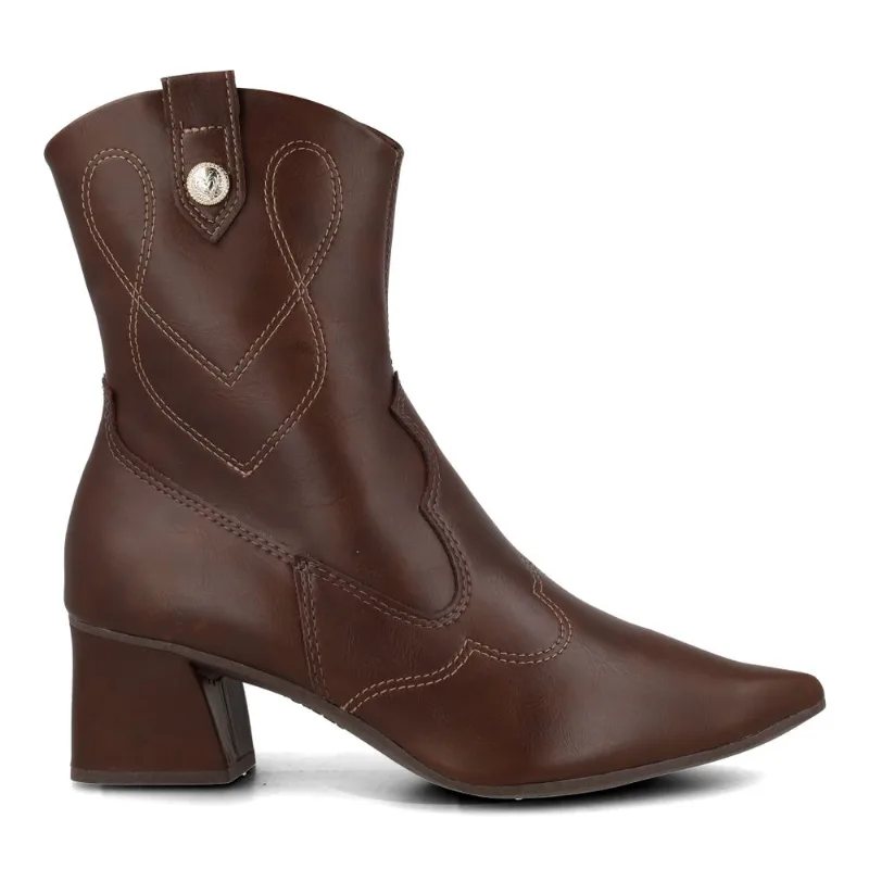 Bota Western Mississipi Cano Curto Bico Fino Feminina Cacau 40