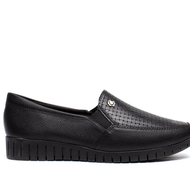 Mocassim Feminino Campesí Flatform Couro Preto - 36