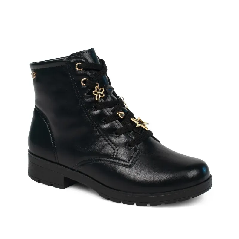 Bota Pink Cats Cano Baixo Feminina Preta 33