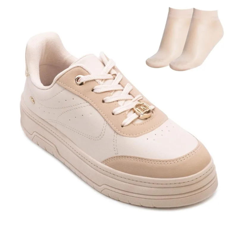 Tênis Casual Dakota BD e Meia DT26-D2911 37 / Bege/Dourado