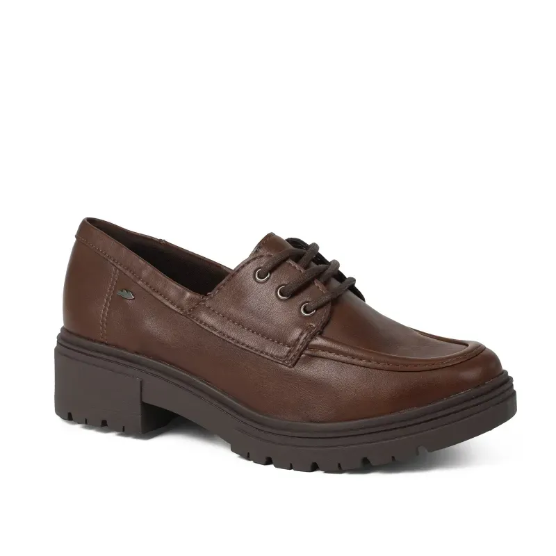 Sapato Mocassim Dakota Feminino Café com Cadarço 35