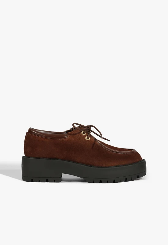 Cia Suede Flat 10 / Root Brown / Suede