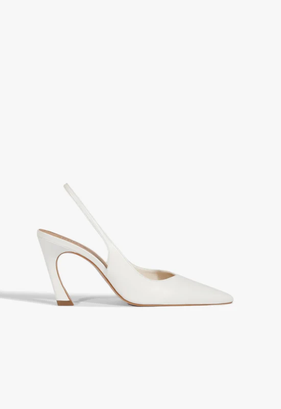 Lexi Sling Leather Pump 5.5 / White / Patent