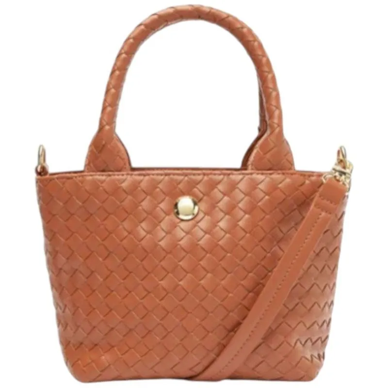 Bolsa Anacapri Tote Média Metalassê Marrom 21,5x10x15cm (MP)