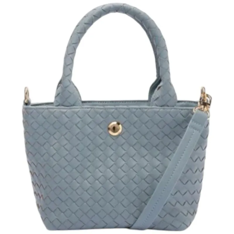 Bolsa Anacapri Tote Média Metalassê Azul 21,5x10x15cm (MP)