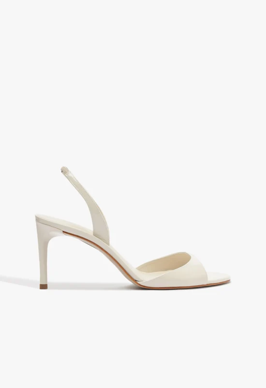 Scarlett Sling Mid Patent Leather Sandal 5.5 / Sugar White / Patent